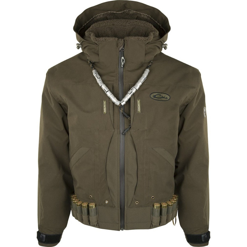 Drake Guardian Elite Flooded Timber Insulated Hunting Jacket in Green Timber Color